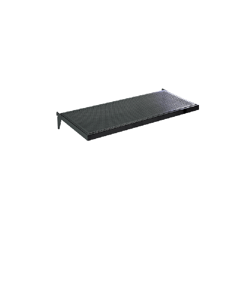 U-hylde m/ metalhulplade (61 x 37 cm), Sort