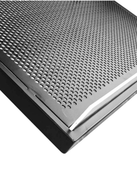 Skrå U-hylde m/ metalhulplade (91 x 37 cm) - Sort