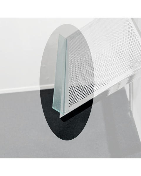 Akrylforkant til melamin hylde - 58 x 5 cm