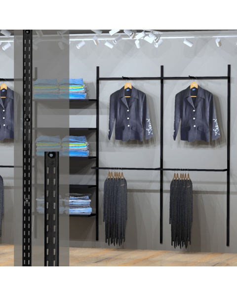 Vægskinne - Super-Skinne (sort)