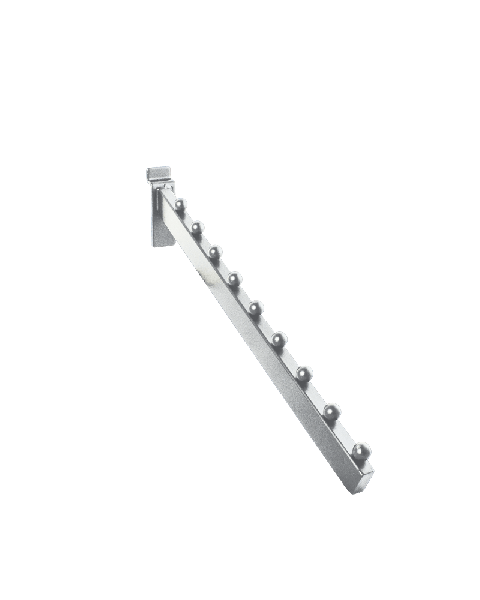 Skrå fronthæng m/ 9 kugler -t/ panel - krom