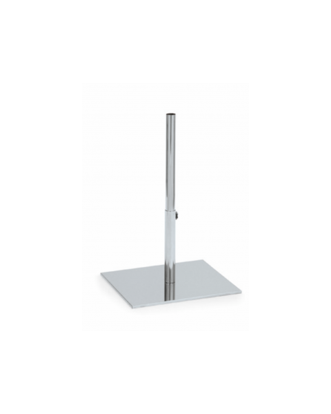 Fod til torso, teleskopisk, lav, krom, firkantet plade, H20-55 cm, Elite torso (Serie 5200)