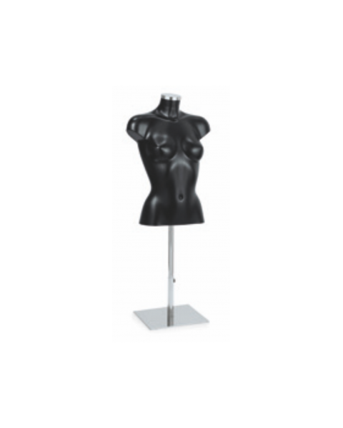 Fod til torso, teleskopisk, lav, krom, firkantet plade, H20-55 cm, Elite torso (Serie 5200)