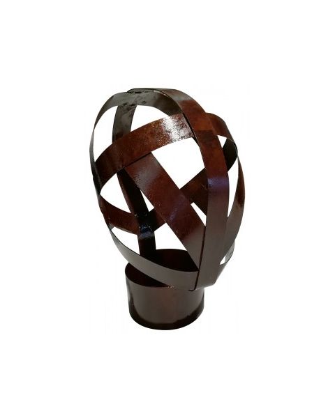 Hoved display i metal.  63 x H 31 cm. Rust look