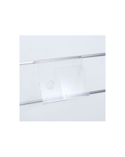 Mobil holder med infoplade. 17,5 x H15 cm. Akryl t/ rillepanel