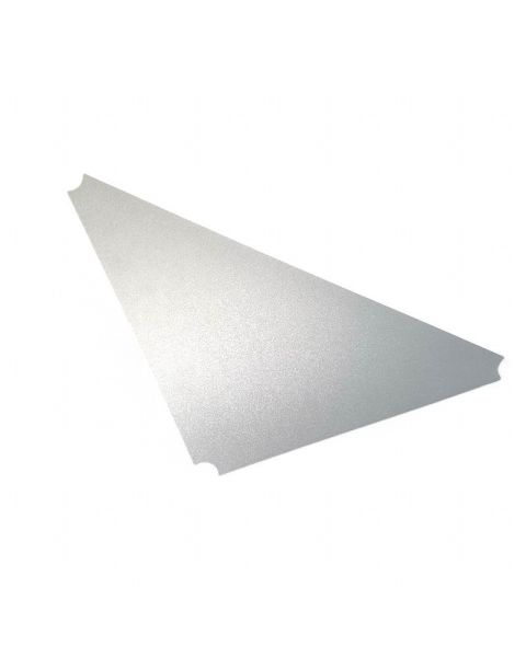 Tubo, plastplade, klar, 46 x 46 cm til trekanthylde runde hjørner