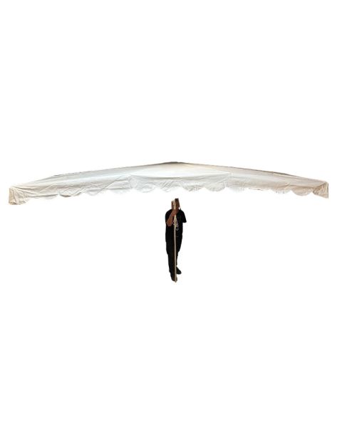 Markedsparasol, rå hvid. 4 x 3 mtr. H 270 cm.