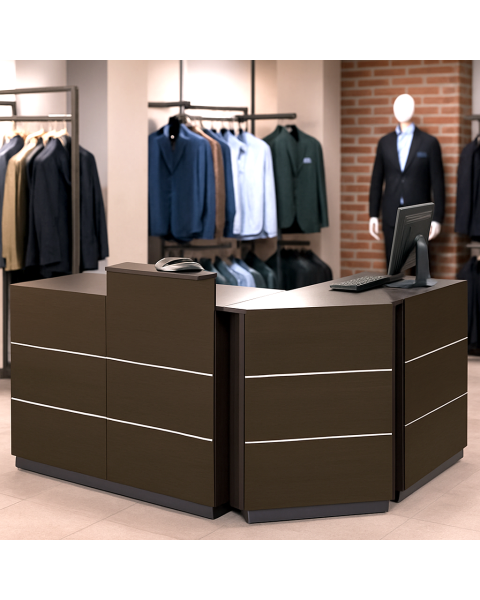 Boutique vinkeldisk sæt med 2+1 disk mørkebrune plader