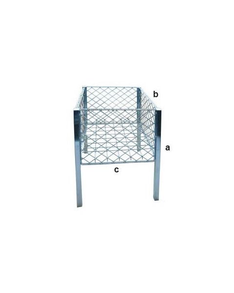 Trådgadekurve, 50 cm. med hjul