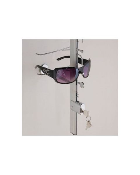 Brilledisplay til væg. Alu med lås. 16 briller.