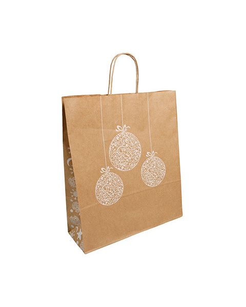 Papirpose, jul. 36 x 13 x H40 cm. 50 stk. Julekugler og stjerner