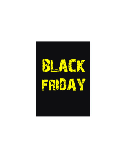 Plakat. Black Friday, sort og gul, 50 x 70 cm