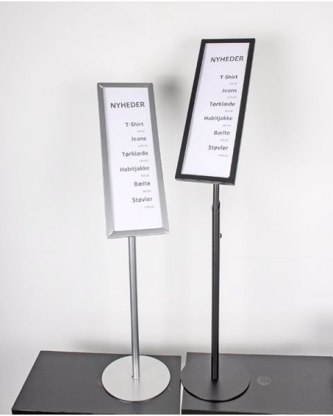 Skilteholder m/ ½ A4 ramme, ALU