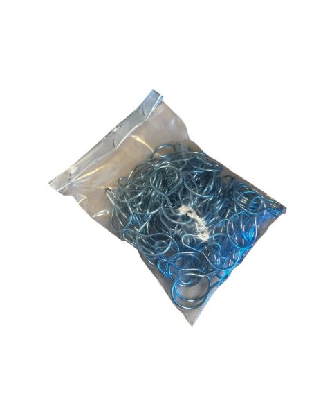 Krog med lås - gardingring i krom.  H 5,9 cm. - pæreformet krog til skilte ophæng