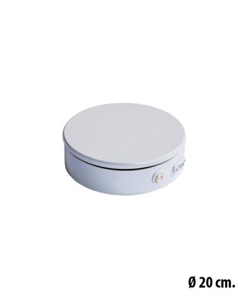 Drejesokkel, hvid, Ø20 cm, max 20 kg