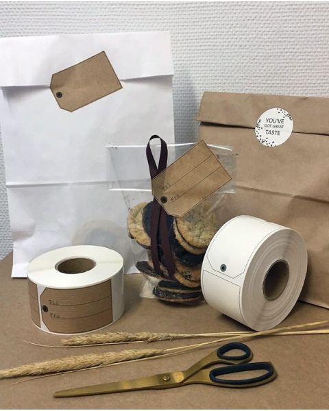 Gavemærker - Manilla - 500 stk. Brun. Til- og fra