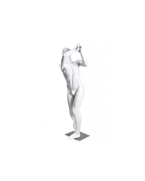 Sport herremannequin, golf - hvid