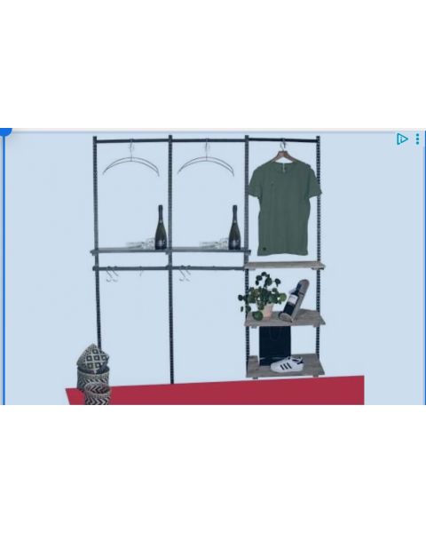 Superskinne væg B180 x H214cm inkl. tilbehør som billedet