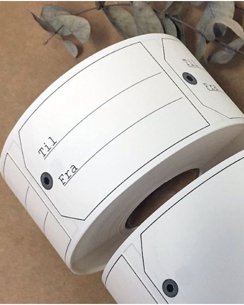 Gavemærker - Manilla - 500 stk. Antik hvid. Til- og fra