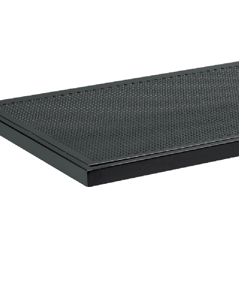 U-hylde m/ metalhulplade (61 x 37 cm), Sort