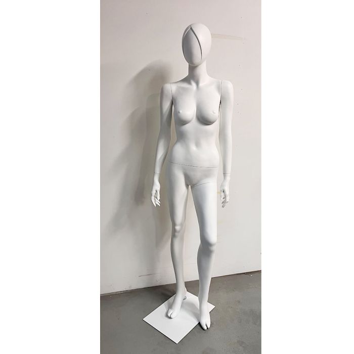 Mannequin. Dame 2 m/skulptureret hår. Hvid