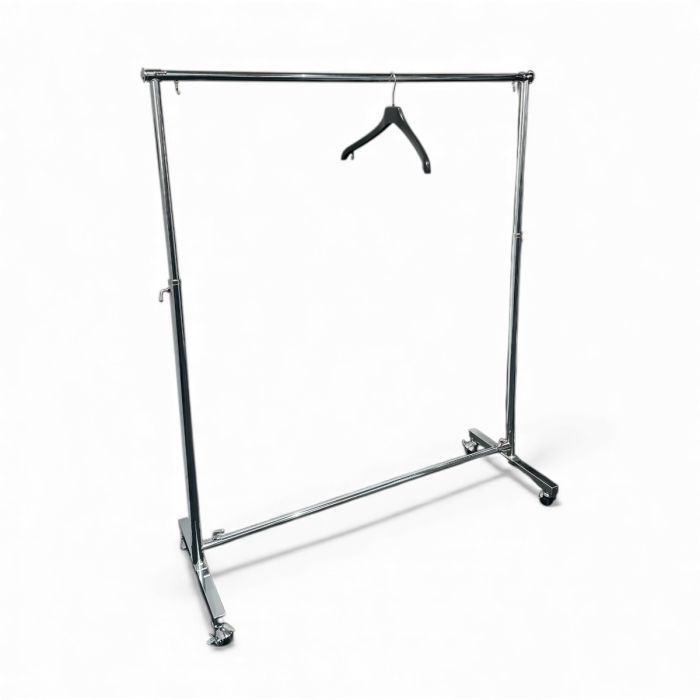 Spacey konfektions-/ tøjstativ i krom og med hjul