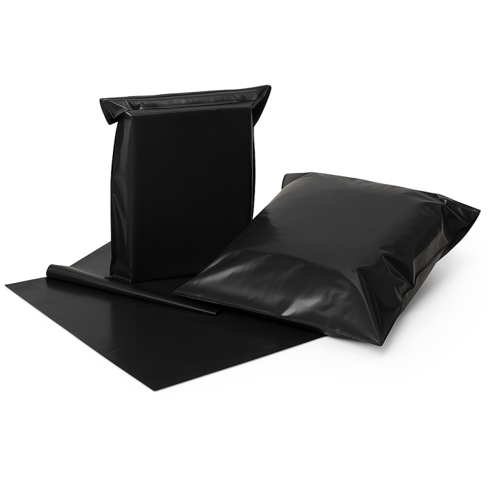 Forsendelsesposer m/ tape, sort - postordrepose.