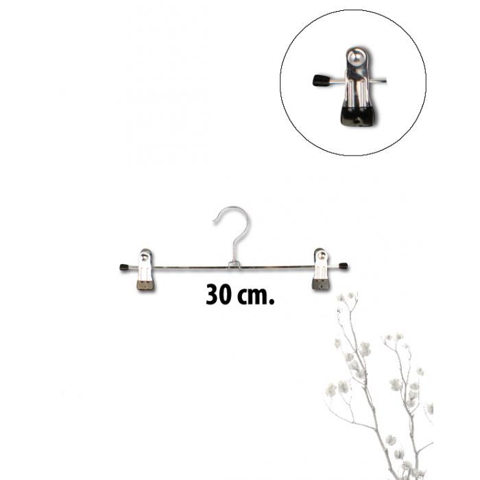 Klemmebøjle metal (B 30 cm.) Sort. Buksebøjle. Min køb 300 stk. SE prisen