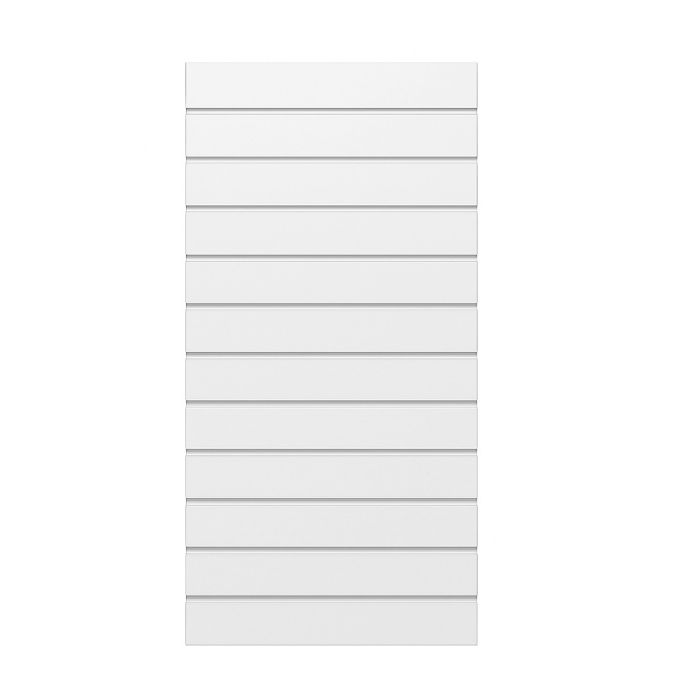 Rillepanel - 59,5 x 120 cm. - hvid - 10 cm. - Supersæt, let tekstur