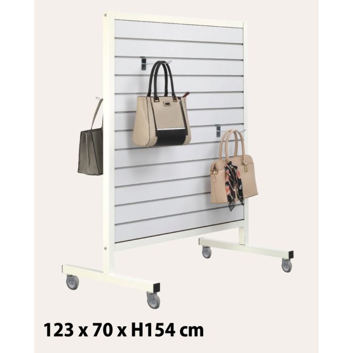 Gondol på metalstel i hvid med rillepanel hvid/alu lister