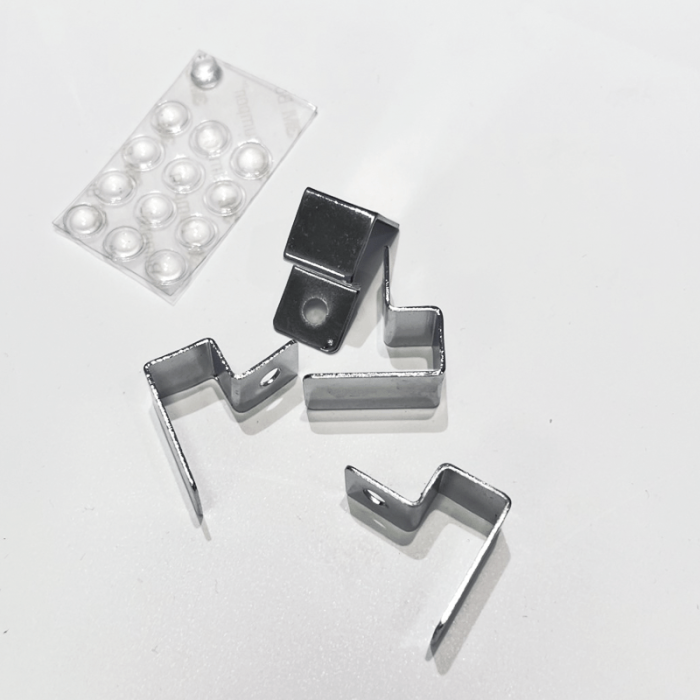 Glashyllebeslag t/ 12 mm. U-hengestang - Krom