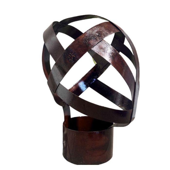 Hoved display i metal.  63 x H 31 cm. Rust look