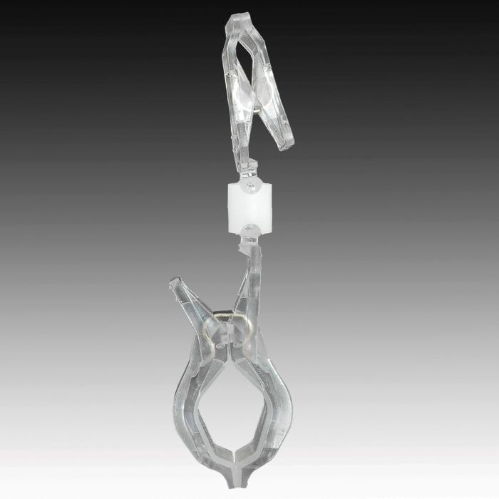 Clear Grip skilteholder - lille klemme, H 11 cm.