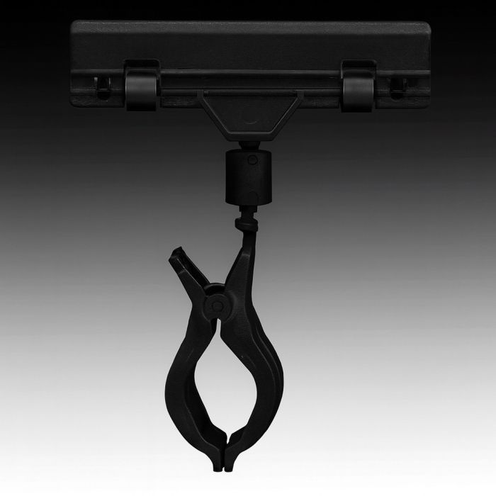 Clear Grip, skilteholder, med bred klemme, sort akryl, H10 cm