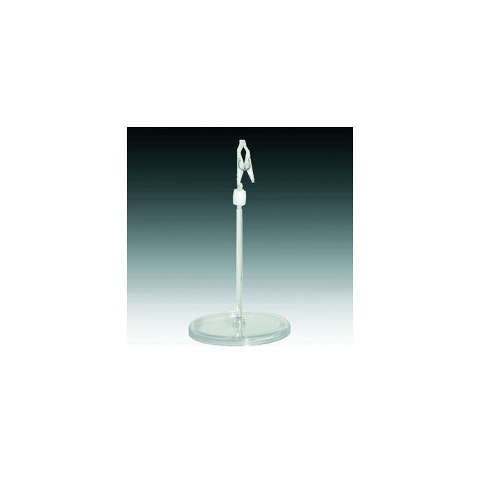 LARGE ROUND-BASE skilteholder Høj - lille klemme (Ø 8