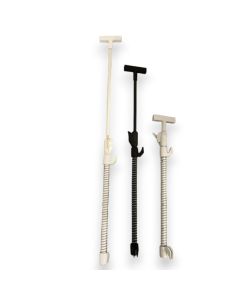 Skilteholder m. fjeder,  teleskopisk. Til tråd, H33-58 cm. Vælg farve
