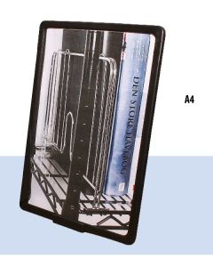 Plastramme med bordholder. A4 - Sort