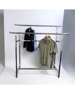 Twin, dobbeltstativ, højdejusterbar, krom, B150 x H122-170 cm