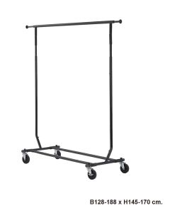 Disco I, helt sammenklappelig, justerbar, sort krom, B128-188 x H145-170 cm