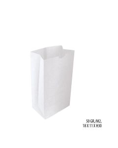 Papirpose. H 30 cm. 200 stk. M/ klodsbund, hvid