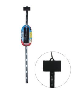 Display strips, med 12 kroge, inkl. holder, sort, L41,5 cm
