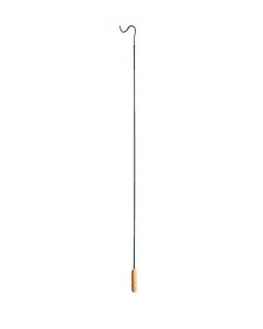 Bøjlefanger, med træhåndtag, krom, 130 cm