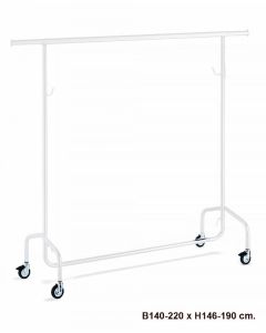 Super Konfektionsstativ - Hvid, justerbar, B140-220 x D55 x H146-190 cm