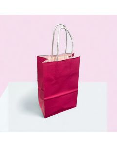 Papirpose. H 21 cm. Pink. 50 stk.