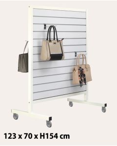 Gondol på metalstel i hvid med rillepanel hvid/alu lister