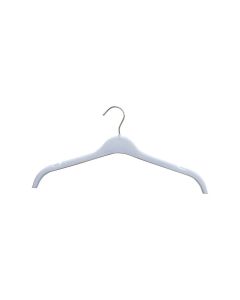 Plastbøjle, med hak og uden stang, hvid, 42 cm