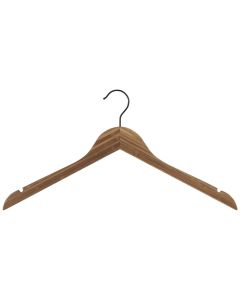 Bambus bøjle, massiv, flad, med hak, natur, sort krog, 44 cm