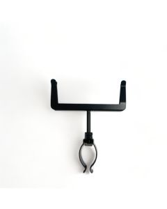Skilteholder, til ovale rør, med clips, sort, B11 cm