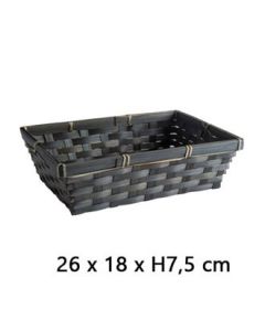 Gavekurv, rektangulær, bambus, sort, 26 x 18 x H7,5 cm