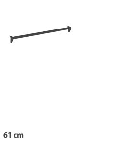 Dekostang 61,5 cm. - t/ 12 mm. - Sort